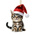 thumbnail image 2 of YOHAVEN Christmas Kitty Pendant Hanging Ornament for Car Backpack Home Decor, Rearview Mirror Holiday Decoration, Festive Table Accent Gift, 2 of 8