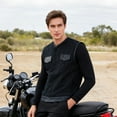 thumbnail image 4 of Dream Apparel Men’s Black Denim Motorcycle Vest with Leather Trims & Front Zipper, 4 of 9