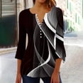 thumbnail image 2 of Womens 3/4 Sleeve Tops V Neck Casual Blouse Printed Shirt Womens Loose Tunic Tops, 2 of 5
