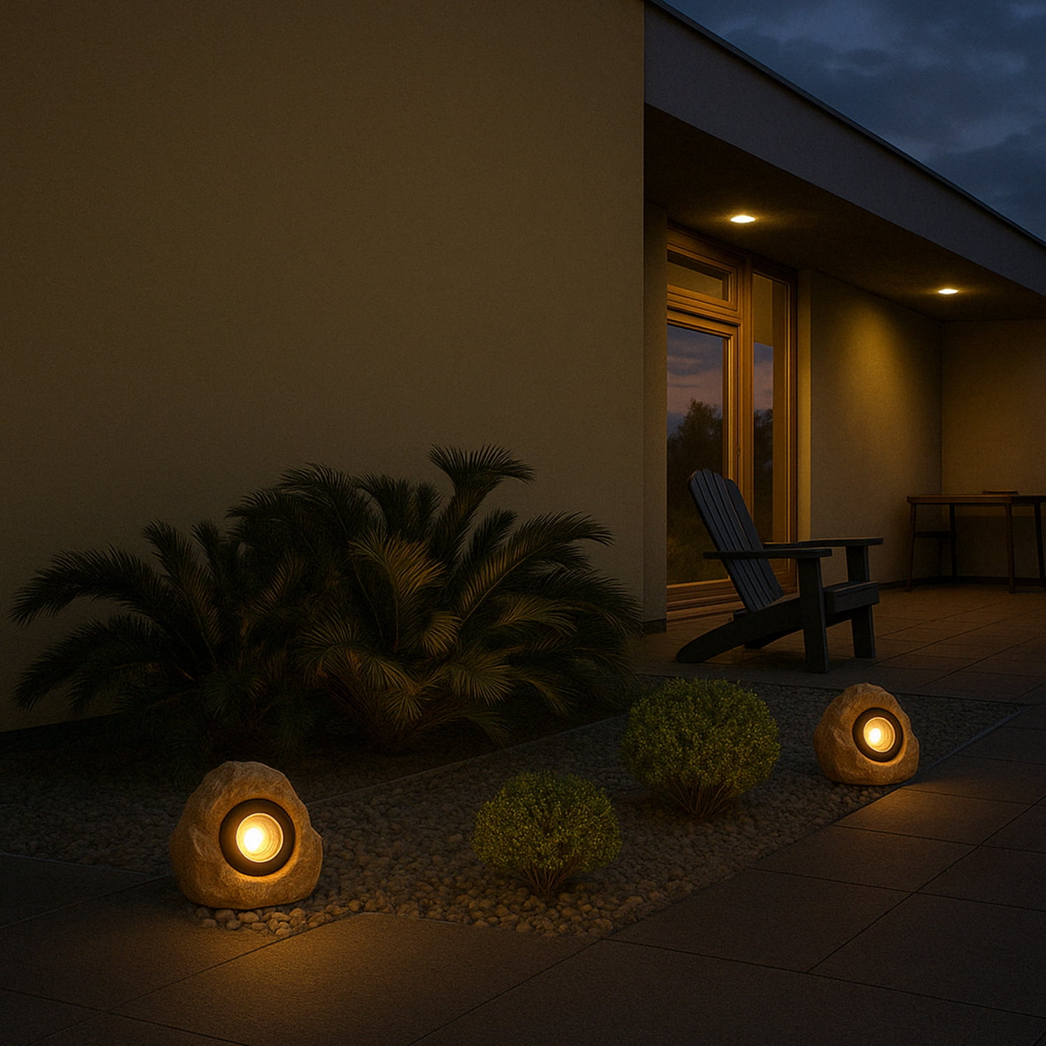 6 Pack 5CCT LED Outdoor Stone Lights, 12-24V AC/DC, 5W Low Voltage Outdoor Landscape Spotlights for Garden & Yard, Triangular Stone Light, IP65 Weatherproof, Yellow