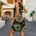 thumbnail image 6 of Drovellove Women's V Neck Spaghetti Strap Floral Print Mini Summer Dresses, Loose Curved Hem Casual Beach Vacation Cover up Sundress with Pockets, 6 of 7