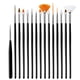 thumbnail image 1 of Qarigey 15 unids/set de pinceles para uñas, mango de plástico, esmalte de Gel, pintura, dibujo, pinceles de uñas de para arte Juegos de manicura Negro 15 piezas, 1 of 6