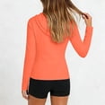 thumbnail image 4 of SYMOID Womens UPF 50+ Hoodie Sun Protection Jacket Lightweight 4-Way Stretch Breathable Long Sleeve Full Zip Active Jacket for Hiking Running Travel Orange,Size XL, 4 of 7