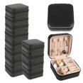 thumbnail image 1 of 12Pcs Caja de Joyero Pequeño Organizador de Joyas, 10x10cm - Mini Organizador de Joyas de Viaje, Portátil Alhajeros de PU para Anillos para Anillos, Pendientes, Collares y Reloj(Negro), 1 of 7
