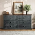thumbnail image 4 of Merluxy 42" Dresser for Bedroom, Farmhouse 8 Drawer Dresser, Dressers & Chests of Drawers, Living Room Organizer with Storage Drawers, Dark Blue, 4 of 6