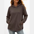 thumbnail image 2 of Nestiefly Hoodies for Women Oversized Thumb Hole Sweatshirts Pullover Top with Kangaroo Pocket Dark Gray L, 2 of 5