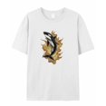 thumbnail image 7 of Killer Whale Men's T Shirts Flame Ocean T-Shirt for Men Cartoon Crew Neck Tees Cotton Tops, White, 2XL, 7 of 7