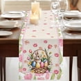 thumbnail image 3 of Table Runners 90 Inches Long Dress Scarves, Easter Farmhouse Coffee/Dining/Kitchen Table Runner for Living Room, Retro Spring Bunny Colorful Eggs Flowers Leaves 13x90 Inch, 3 of 9