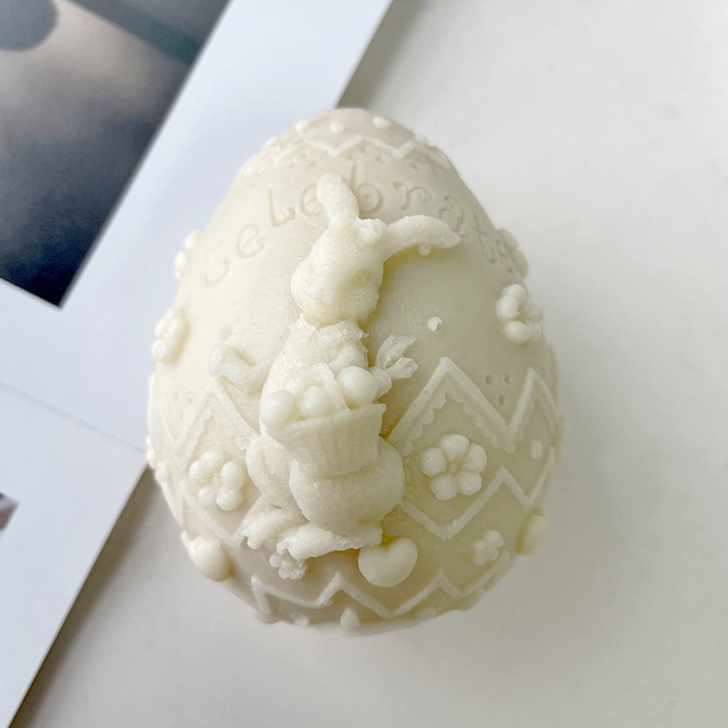3D Egg Rabbit Silicone Mold Easter Candle Mold DIY Handmade Craft Soap Mold Chocolate Candy Cake Decorating Tools