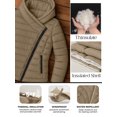 thumbnail image 5 of Womens Insulated Premium Winter Puffer Jacket Lightweight Beige Snow Jacket-XXL, 5 of 9