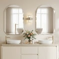 thumbnail image 3 of Cuteday 26x38 Inch Beveled Edge Frameless Bathroom Vanity Mirror, Wall Mount Mirror for Bathroom, Arched Decorative Mirror, 3 of 9