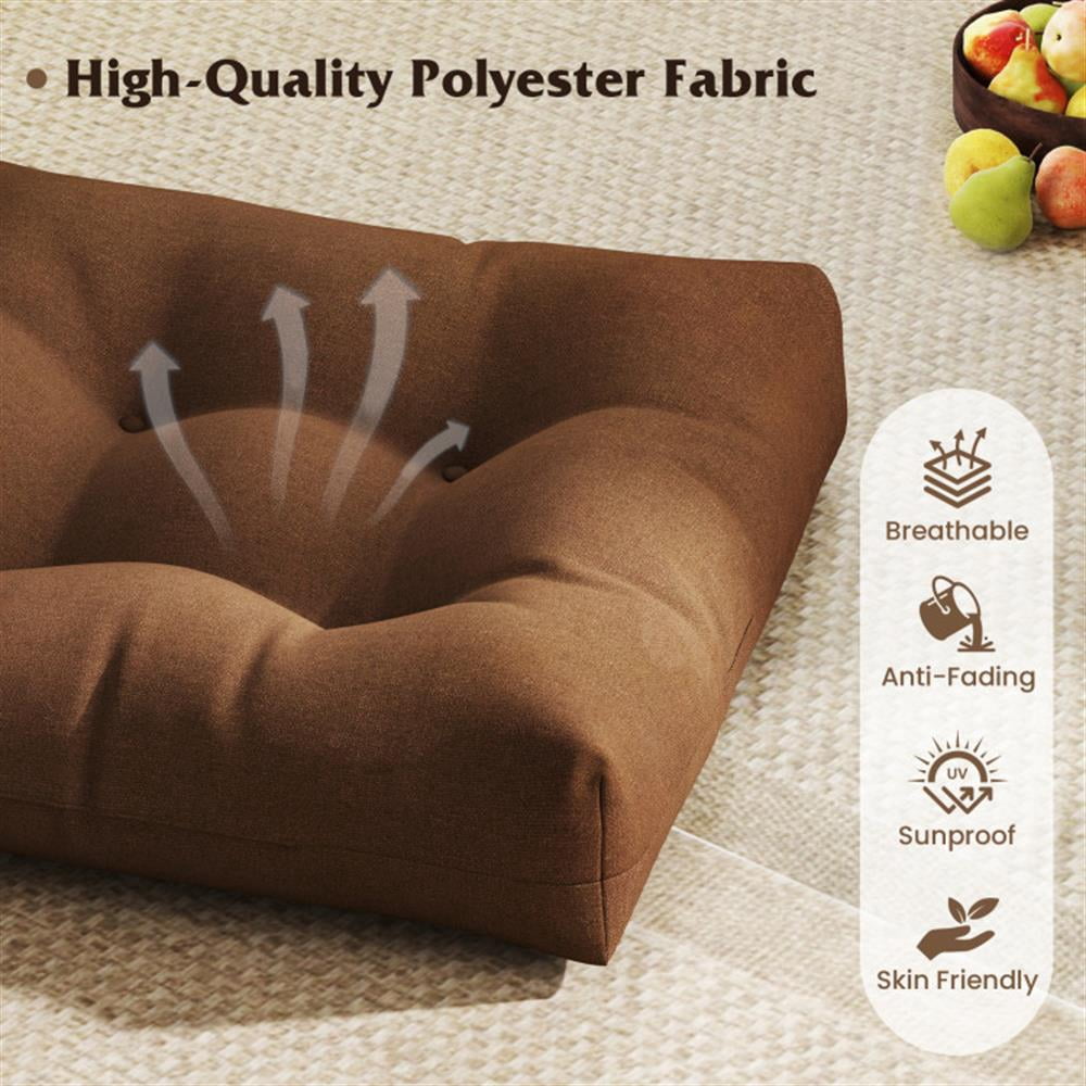 Spaco 21 Inch x 21 Inch Patio Chair Seat Cushion Pads for Indoor and Outdoor, Patio Chair Cushions, Outdoor Patio Furniture Cushions-Coffee
