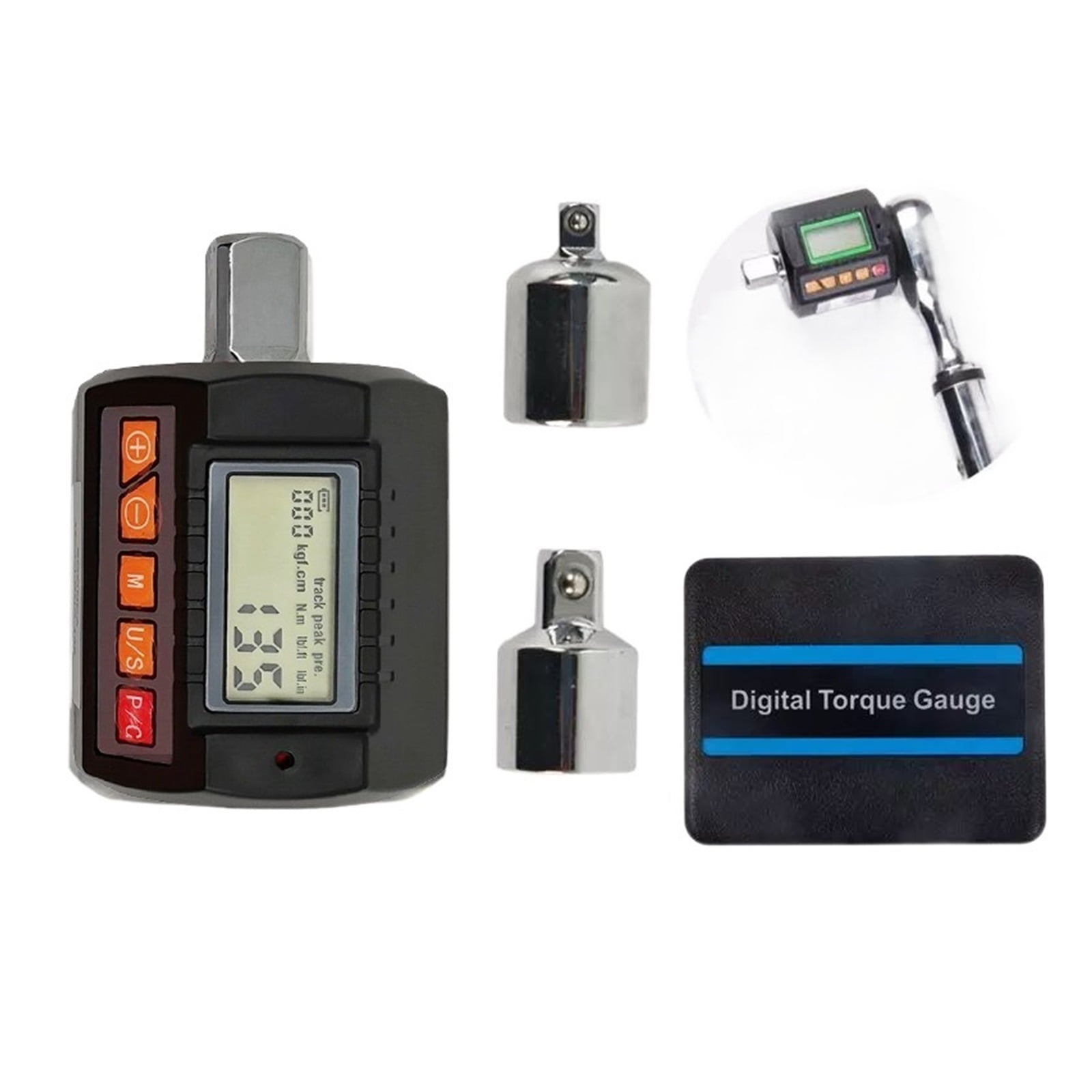 1/2" 1/4" 3/8" Adjustable Digital Torque Meter Digital Torque Wrench Adapter 3-200N.m Mechanical Repair Sound Alarm ,Versatile Torque Units