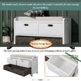 thumbnail image 4 of Storage Shoe Bench with Removable Basket, 2 Drawers & Cushion - Fully Assembled Entryway Organizer for Hallway, Living Room - White, 4 of 8