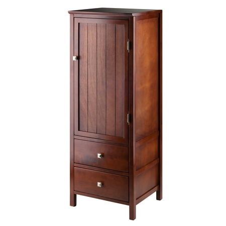 Winsome Wood Brooke Jelly 2-Drawer Cupboard, Walnut Finish