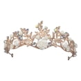 thumbnail image 5 of Shiny Rhinestones Noble Elegant Wedding Crown Delicate Flower Leaves Shape Bride Hair Crown Headband Hair Accessories, 5 of 8