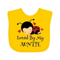 Inktastic Loved by My Auntie Ladybug Boys or Girls Baby Bib