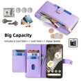 thumbnail image 2 of Jiahe Cover for Google Pixel 7A, Multifunctional Wallet Case with Card Holder and Shoulder Strap,PU Leather Magnetic Closure Zipper Pocket Kickstand Wristband Flip Leather Cover, purple, 2 of 7