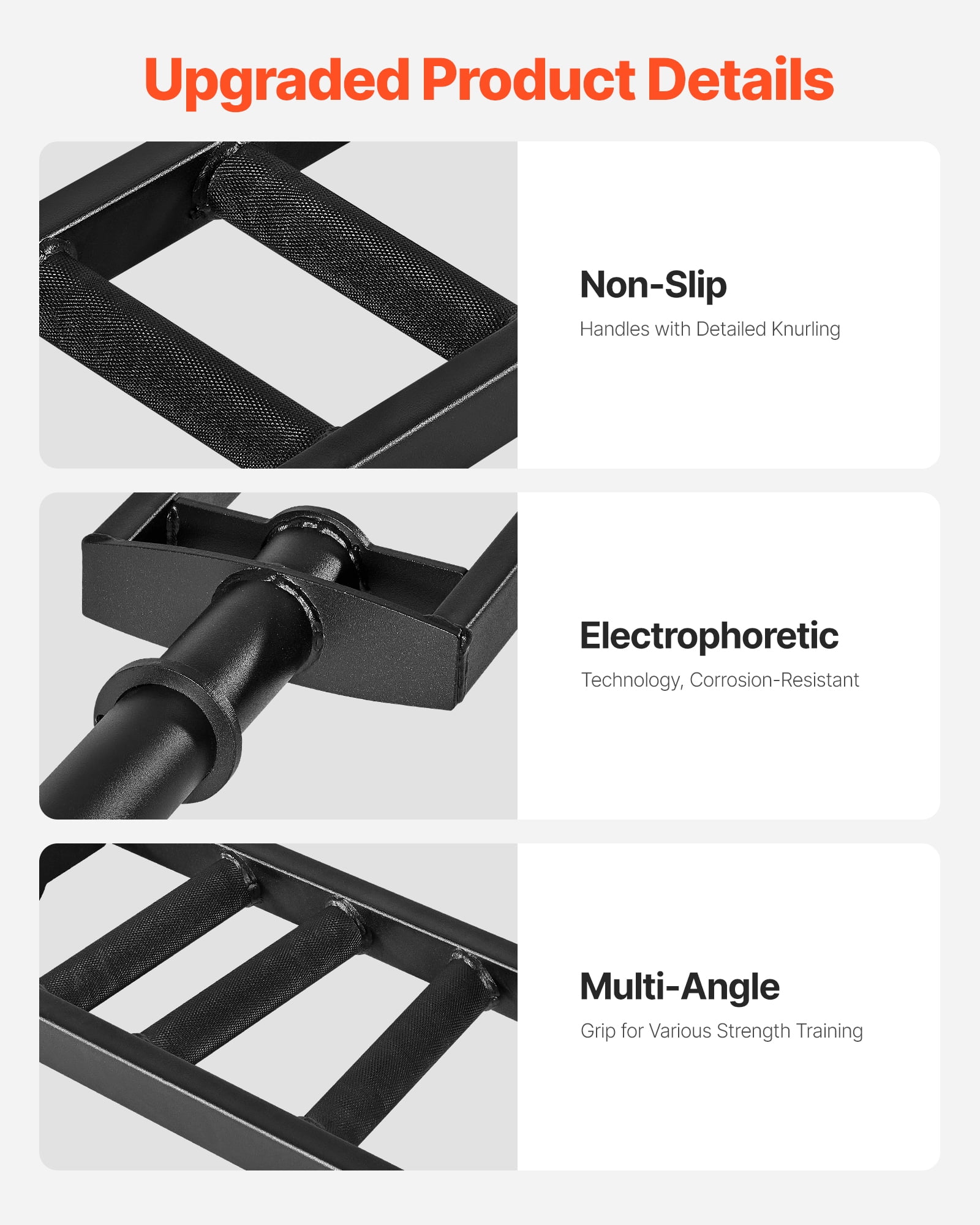 VEVOR Multi-Grip Barbell, 2-inch 3 Positions Swiss Bar