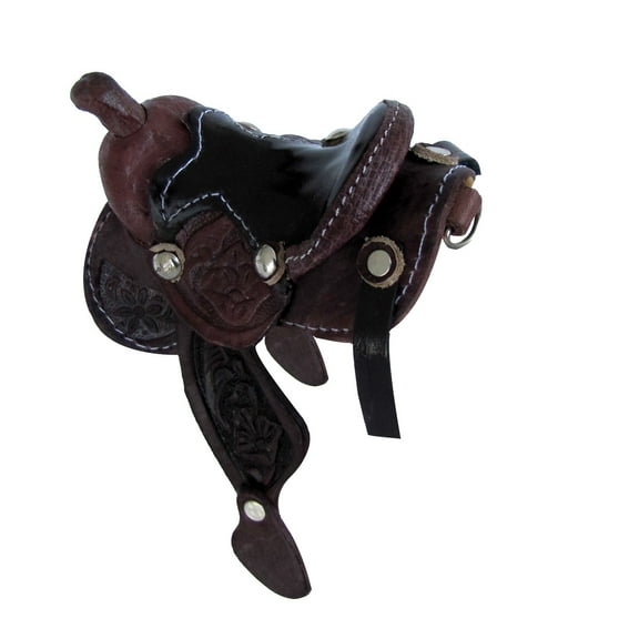 Real Leather Western Saddle Keychain New Key Chain Cowboy Ring Keyring