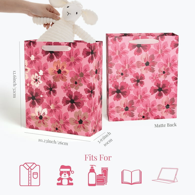 8 PCS Flower Gift Bags With Chain Handle – Waterproof Bouquet Wrap For Weddings, Valentine’s, Birthdays (Black)