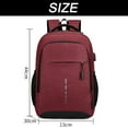 thumbnail image 2 of Mochila para computadora portátil de viaje, mochila para computadora portátil con puerto de carga USB, rojo, 2 of 5