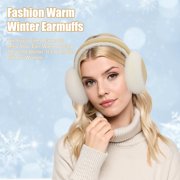 KOITHOT 2 Pcs Ear Muffs for Women, Foldable Fluffy Earmuffs with Headband, Multicolor Winter Outdoor Earmuffs