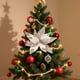 thumbnail image 5 of Seyotauo Christmas Glitter Flower Christmas Tree Decor Artificial Poinsettia Flower Velvet Magnolia s Floral Picks for Christmas Tree Fireplace Xmas Wedding DIY Crafts Wreath Party Floral Decor, 5 of 5