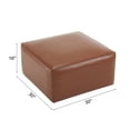 thumbnail image 4 of GDF Studio Modern PU Square Ottoman, Dense Foam Padding, Light Brown, 4 of 6