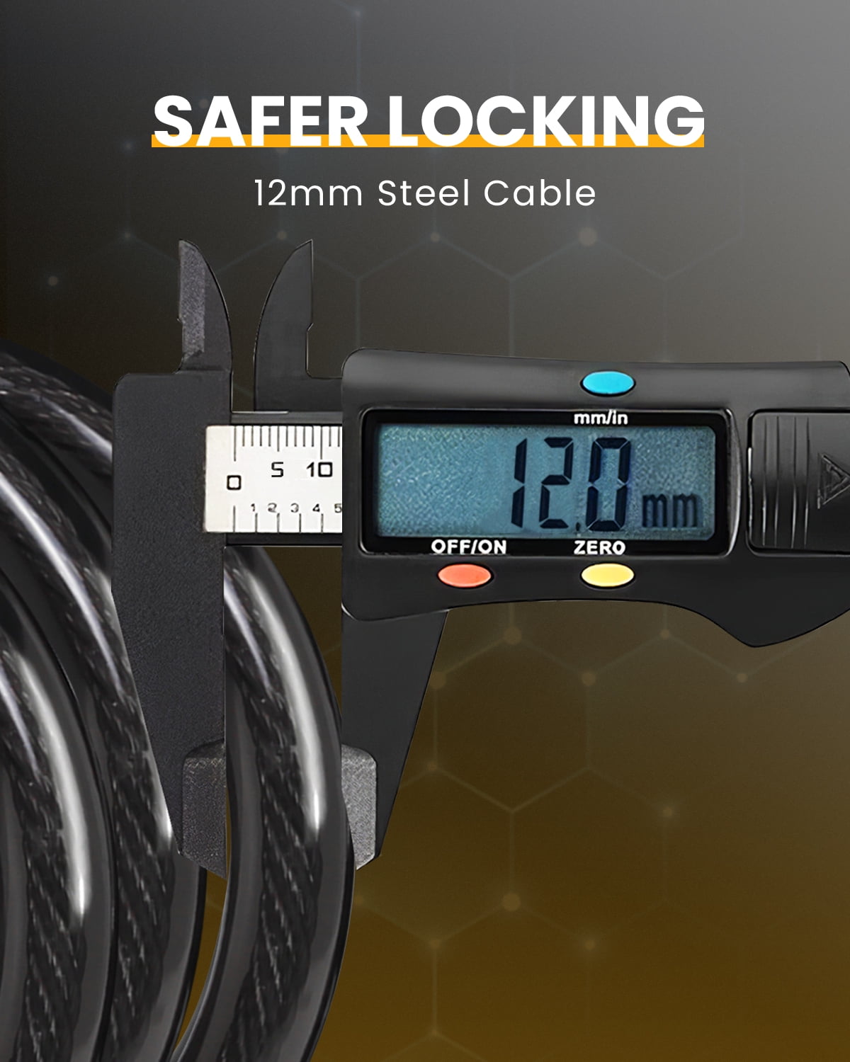 MIHOVER 2PCS Bike LockCable with Combination,High Security 5-Digit Resettable Combination Bicycle Lock Anti-Theft, Scooter Lock with Mounting Bracket for Bikes and Scooters