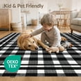thumbnail image 4 of ODIKA 3'x5' Washable Area Rug Non-Slip, Flatweave, Easy Care Plaid Geometric Featuring Bold Stripes Frame Fireplace Detail for Hallway, Laundry Room, 4 of 7