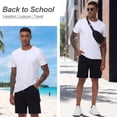 thumbnail image 6 of Satankud Men's Casual Cargo Shorts Classic Relaxed Drawstring Stretch Elastic Waist Beach Shorts with 5 Pockets Black-42, 6 of 11