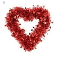 thumbnail image 1 of AMERTEER Adorable Heart Shape Wreath Beautiful Festive Touch Plastic Wreath Decor for Home, 1 of 8
