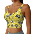 thumbnail image 2 of Goofa Honeybee Printed Sports Bras for Women, High Impact Running Bra Workout Crop Tank Tops Longline Sports Bra Push up-Large, 2 of 9