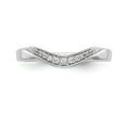 thumbnail image 4 of 14k White Gold Round Diamond Wedding Band 3mm Contour Anniversary Ring 0.08 Ct., 4 of 6