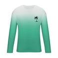 thumbnail image 4 of Goodtrade8 Gradient Mens Tops Long Sleeve Plus Size Crew Neck Athletic Mint Green Long Sleeve Long Sleeve Shirts for Men, 4 of 5