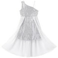 thumbnail image 4 of IDOPIP Girls Sequin Dress One Shoulder Birthday Party Prom Dresses Sparkly Pageant Graduation Dresses, 4 of 7