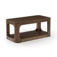 thumbnail image 3 of Plank+Beam Solid Wood 40" Modern Rectangular Coffee Table with Storage Shelf, Walnut, 3 of 10