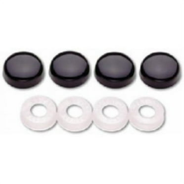 Black License Plate Caps Bolt Covers - Set of 32