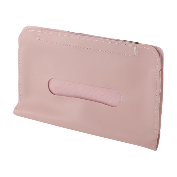 Unique Bargains Car Tissue Holder Car Tissue Box Organizer PU 9.06"x5.71"x0.79" Pink 1 Pc