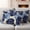 Blue, variant on Palm Leaf Outdoor Waterproof Pillow Covers, Tropical Plant Country Green Summer Decorative Square Throw Pillowcase Sofa Cushion Sham for Patio/Couch/Chair, 26"x26" 2 Pack