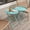 GREEN, variant on 2 Pack Modern Folding TV Tray Tables, Round Metal Outdoor Side Table, Compact Snack Dinner Table for Home & Small Space Use