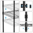 thumbnail image 4 of M MZG 1000 lbs 4Tier Shelf Metal Storage Shelves Wire Rack Closet Organizers with Wheel for Garage Kitchen Bathroom Laundry Black 13.7" D x 23.6" W x 53.4" H Visit the M MZG Store, 4 of 7