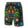 thumbnail image 5 of Kdxio Roosters and Flowers Pattern Mens Casual Shorts - Drawstring Summer Beach Sports Shorts for Men, 5 of 9