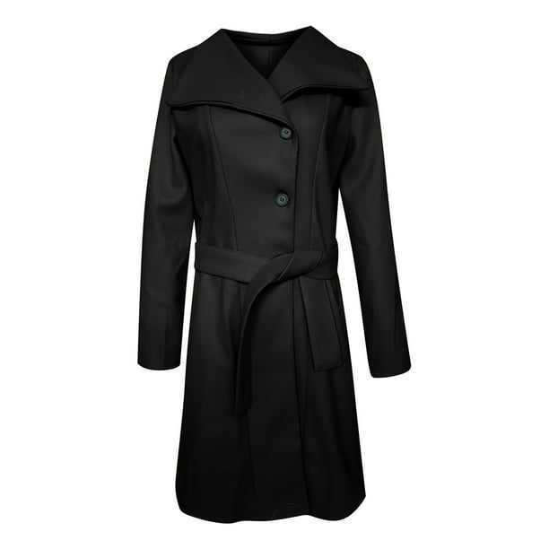 Mikilon Womens Autumn And Winter Lapel Woolen Cloth Coat Trench
