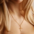 thumbnail image 3 of HolyMagic Cross Necklace for Women 18K Gold Plated Birth Flower, 3 of 9