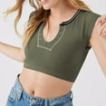 thumbnail image 5 of Yokua Women Y2k Crop Top y2k summer tops Sleeveless Crop Tops V Neck Slim Fit TShirt, 5 of 20