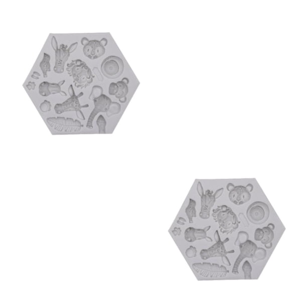 Molde de silicona para hornear animales Yuarrent 2piezas Gris