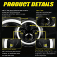 thumbnail image 3 of For 2008-2016 Jeep Patriot Pair 7" inch Round LED Headlights DRL Projector Light, 3 of 15