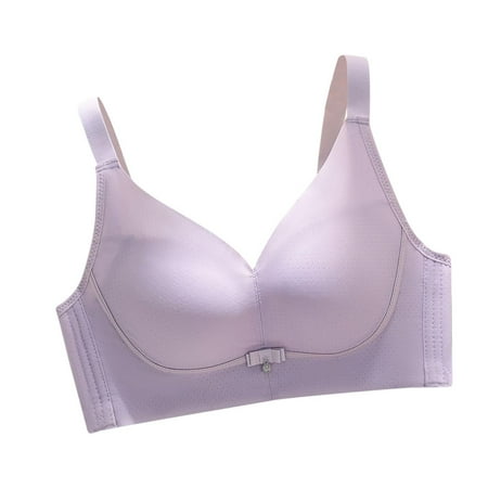 LYEAA Womens Wireless Bras Plus Size Push up Daily Bras Wirefree Adjustable Strap Lift Soft Bralette No Wire Breathable Comfort Sleeping Bras Purple XL